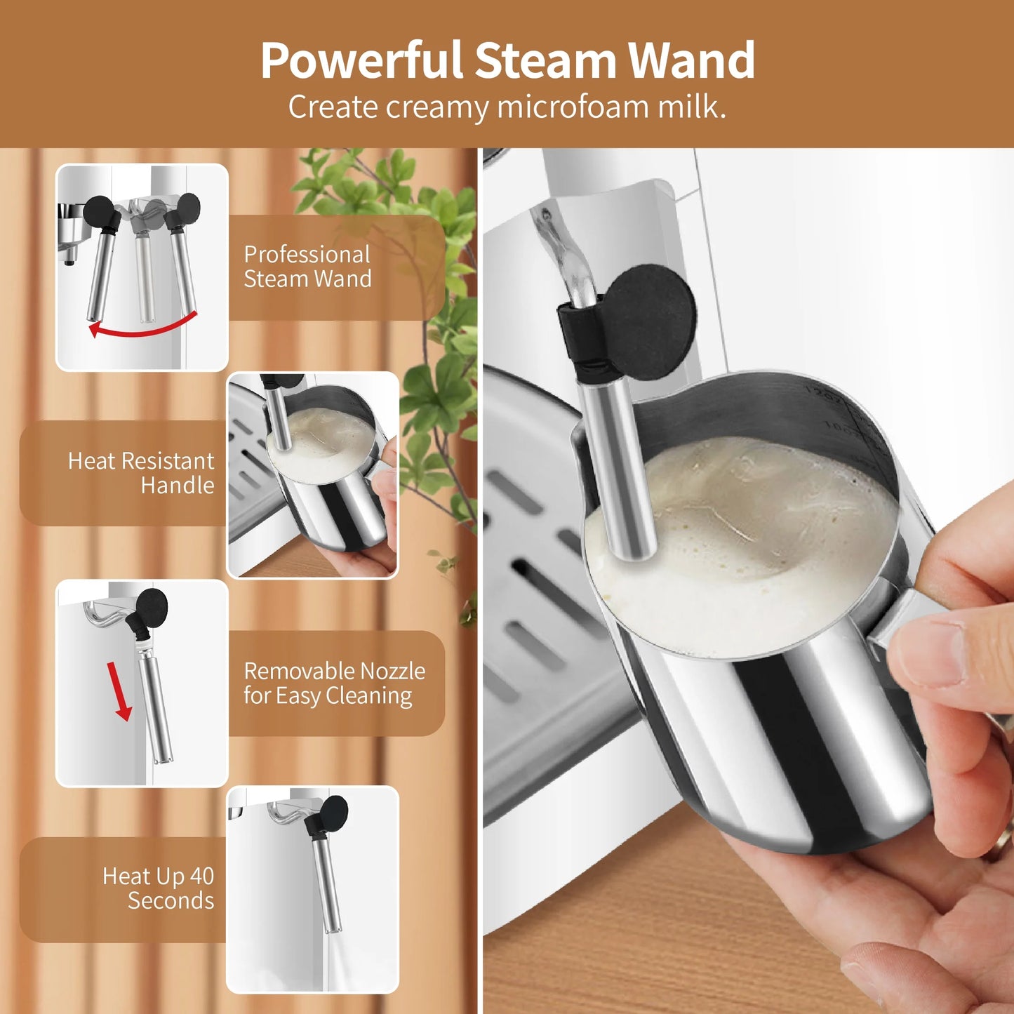 Brew Barista-Quality Espresso at Home with the Gevi 20 Bar Automatic 40-Cup White Espresso Machine and Milk Frother Wand - Ludovica