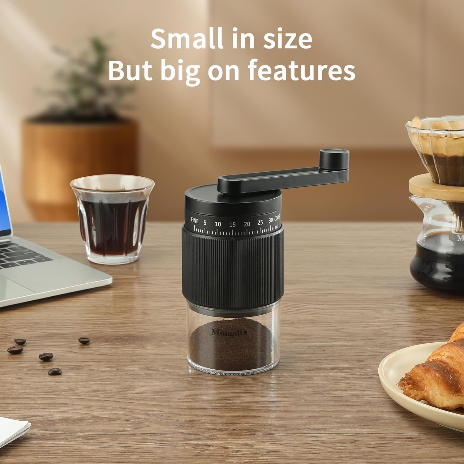 Experience Coffee Like Never Before with Our Versatile Portable Manual Coffee Bean Grinder - 35 Customizable Grind Settings for Your Perfect Brew! - Ludovica 