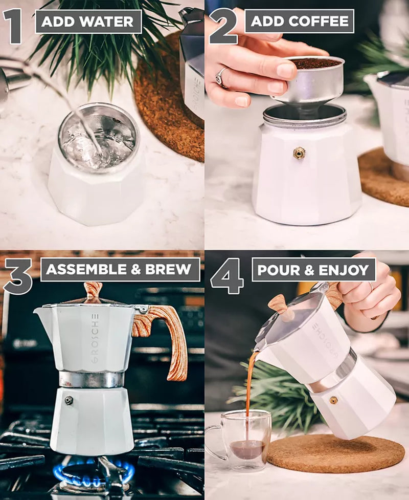 Brew Barista-Quality Espresso at Home with the Milano Stovetop Espresso Maker - 9 Cup Moka Pot - Ludovica 