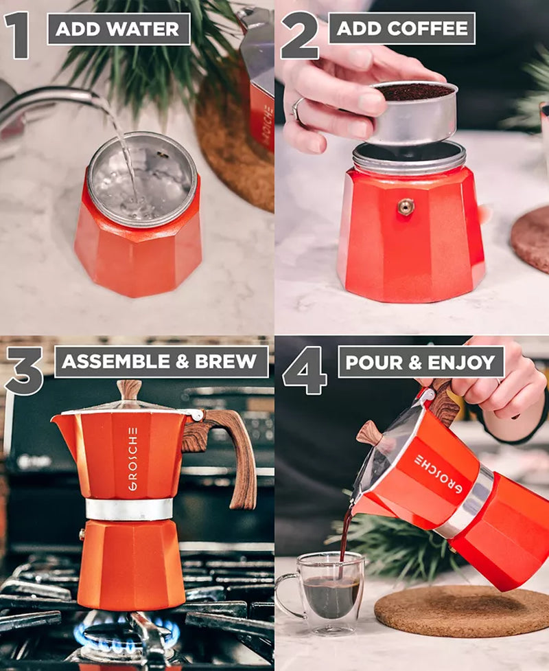 Brew Barista-Quality Espresso at Home with the Milano Stovetop Espresso Maker - 9 Cup Moka Pot - Ludovica 