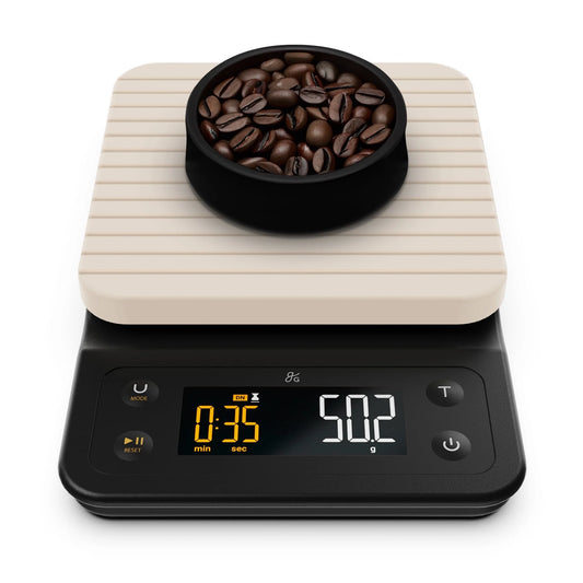 Elevate Your Brewing Game with the gG Digital Coffee Scale: Precision Measuring & Timer for Perfect Pour-Overs in Birch White - Ludovica 