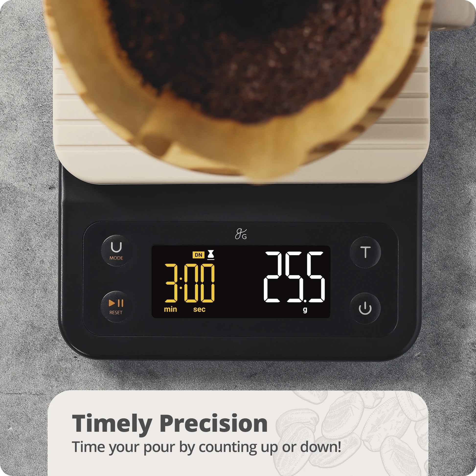 Elevate Your Brewing Game with the gG Digital Coffee Scale: Precision Measuring & Timer for Perfect Pour-Overs in Birch White - Ludovica 