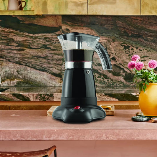 Brew Perfect Espresso at Home with the 6-Cup Black Moka Pot Espresso Machine! - Ludovica 