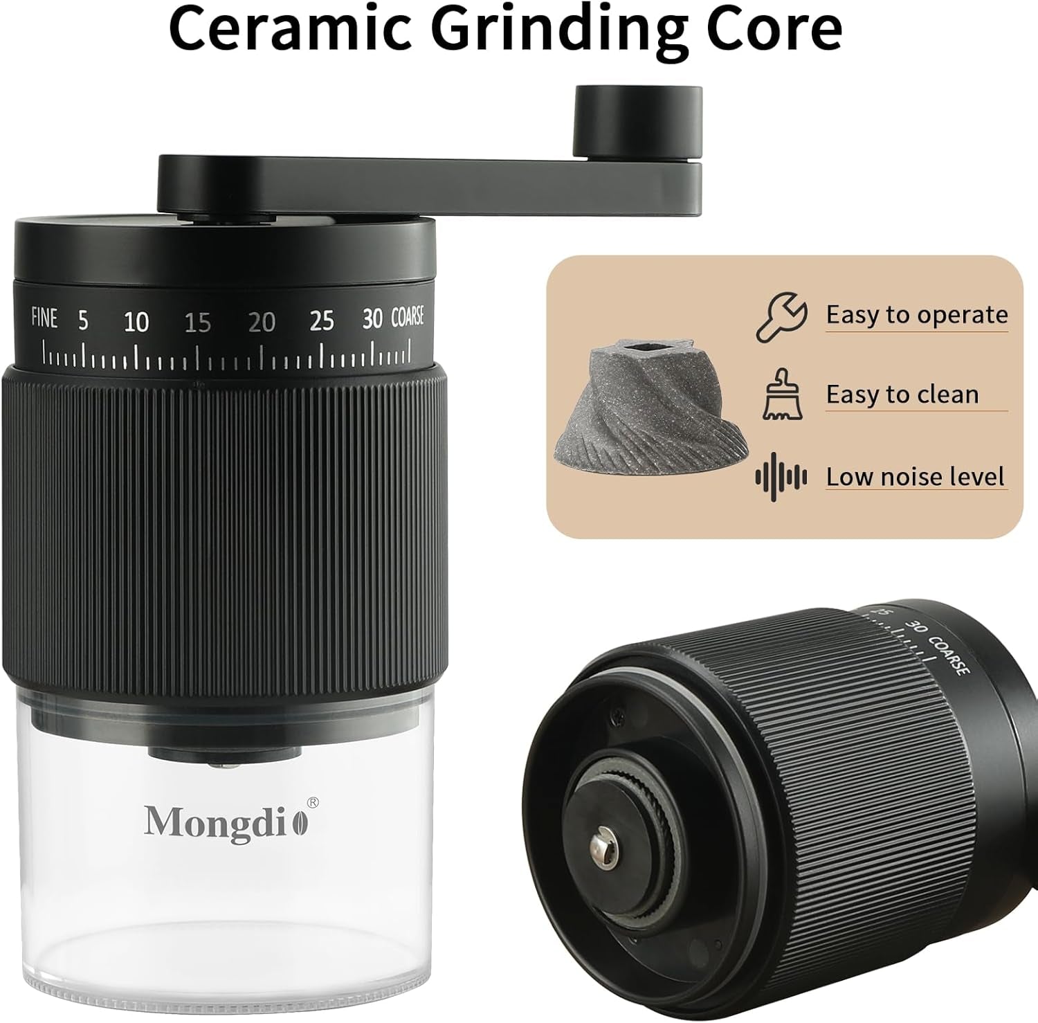 Experience Coffee Like Never Before with Our Versatile Portable Manual Coffee Bean Grinder - 35 Customizable Grind Settings for Your Perfect Brew! - Ludovica 