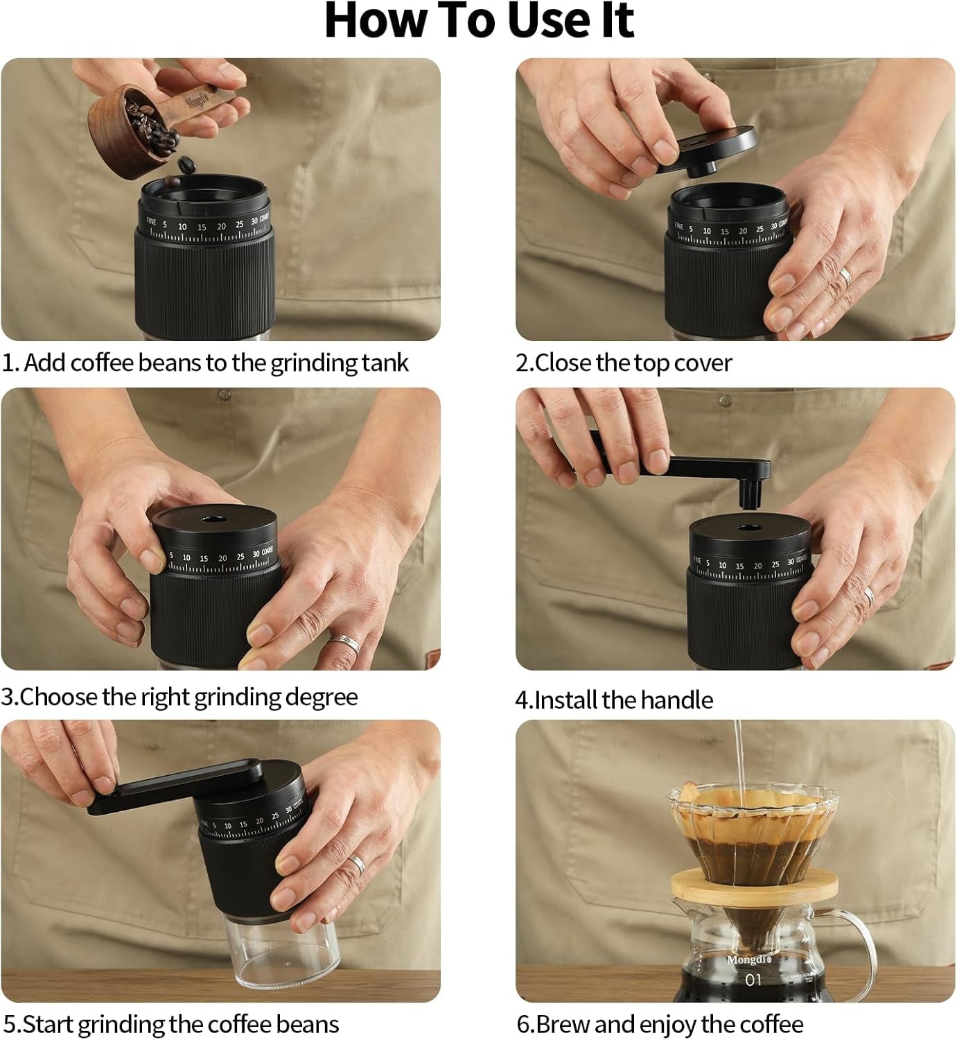Experience Coffee Like Never Before with Our Versatile Portable Manual Coffee Bean Grinder - 35 Customizable Grind Settings for Your Perfect Brew! - Ludovica 
