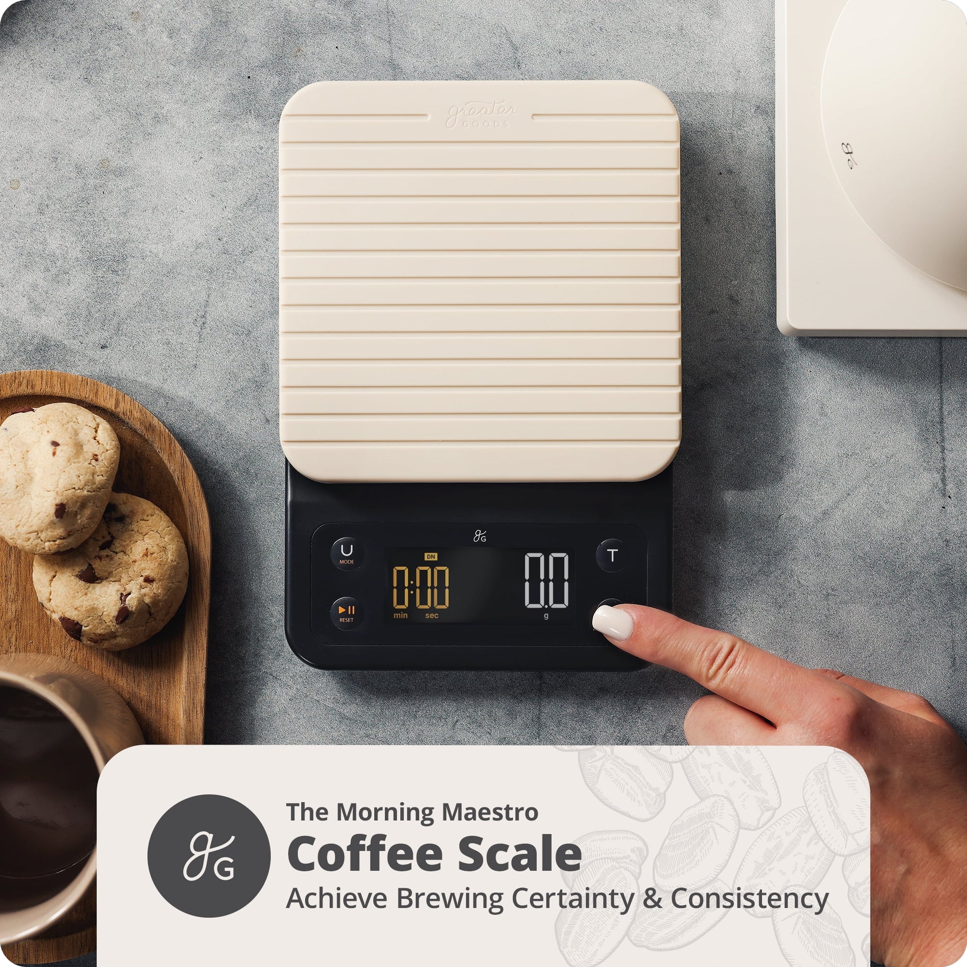 Elevate Your Brewing Game with the gG Digital Coffee Scale: Precision Measuring & Timer for Perfect Pour-Overs in Birch White - Ludovica 