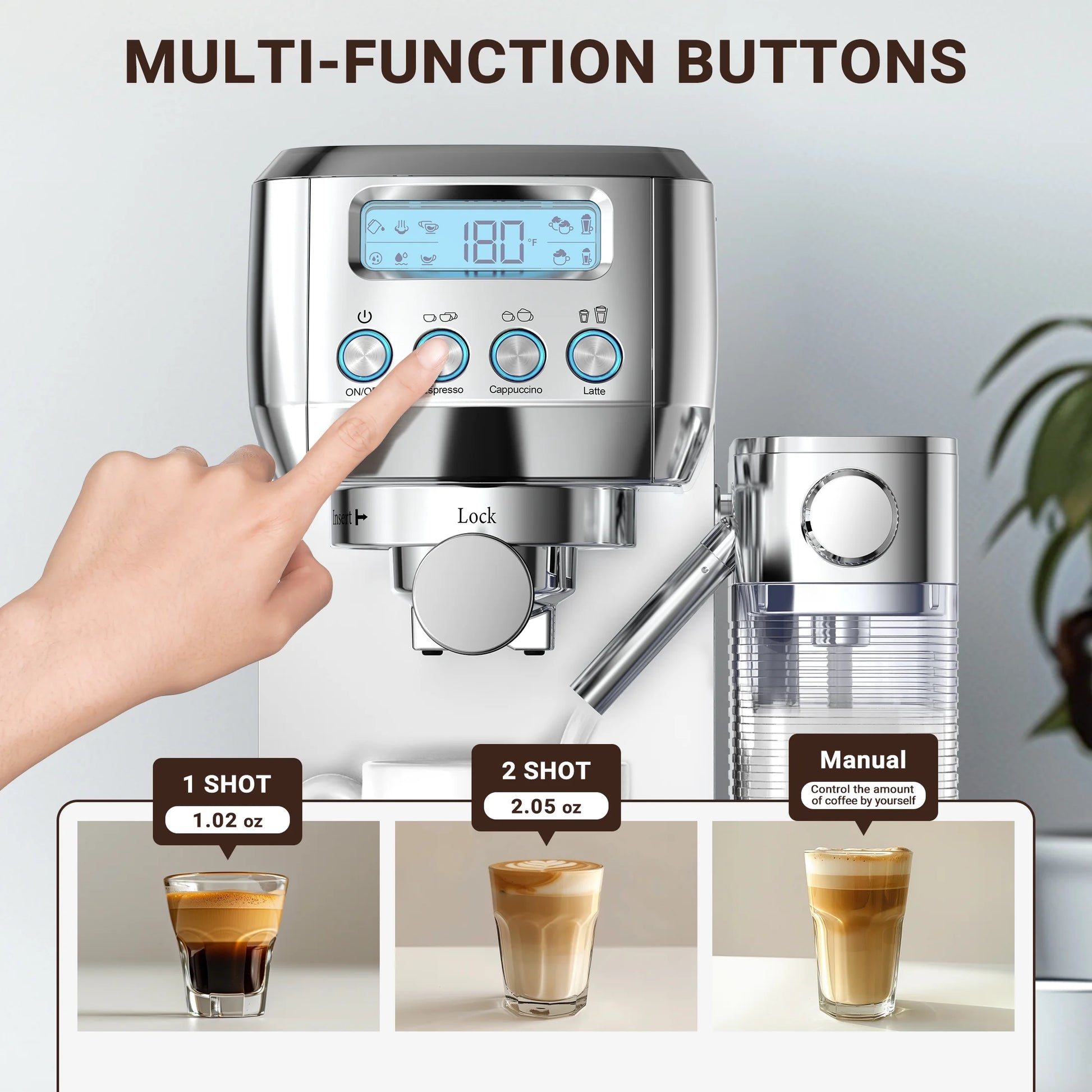 Elevate Your Coffee Experience with the High-Pressure Sunmaki Espresso Machine - Perfect for Cappuccinos, Lattes, and More! - Ludovica 